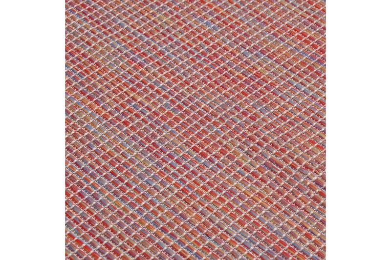 Utendørs flatvevd teppe 120x170 cm rød - Rød - Utendørstepper