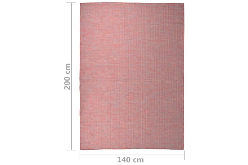 Utendørs flatvevd teppe 140x200 cm rød - Rød - Utendørstepper