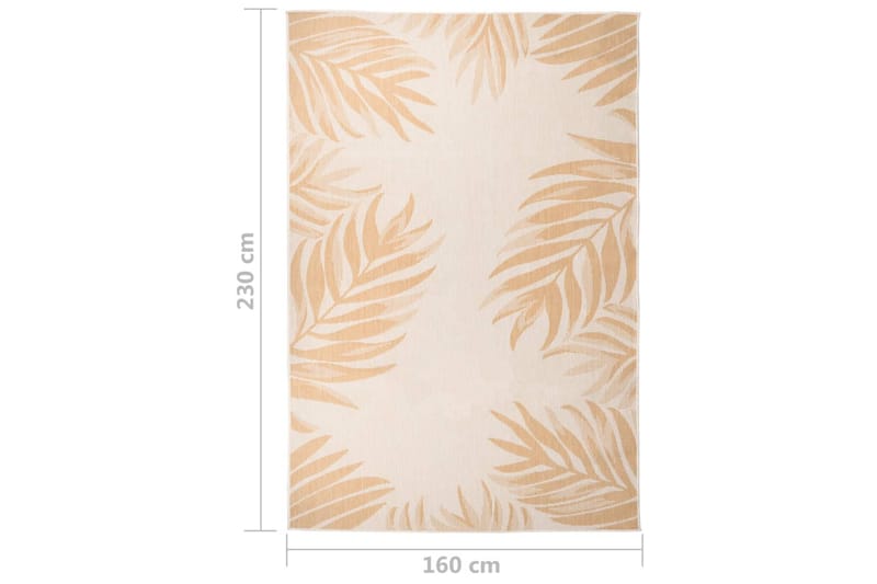 Utendørs flatvevd teppe 160x230 cm bladmønster - Gul - Tekstiler - Tepper & Matter - Utendørstepper