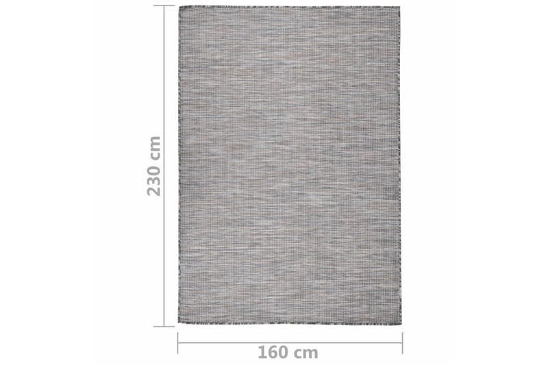 Utendørs flatvevd teppe 160x230 cm brun og svart - Svart - Utendørstepper