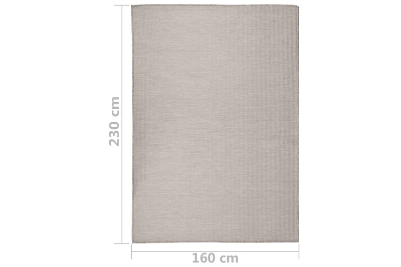 Utendørs flatvevd teppe 160x230 cm gråbrun - Taupe - Utendørstepper