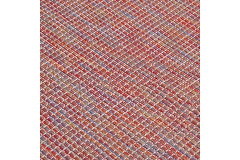 Utendørs flatvevd teppe 160x230 cm rød - Rød - Utendørstepper