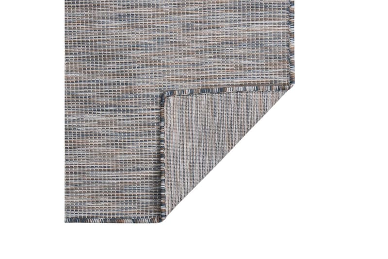 Utendørs flatvevd teppe 200x280 cm brun og svart - Svart - Tekstiler - Tepper & Matter - Utendørstepper