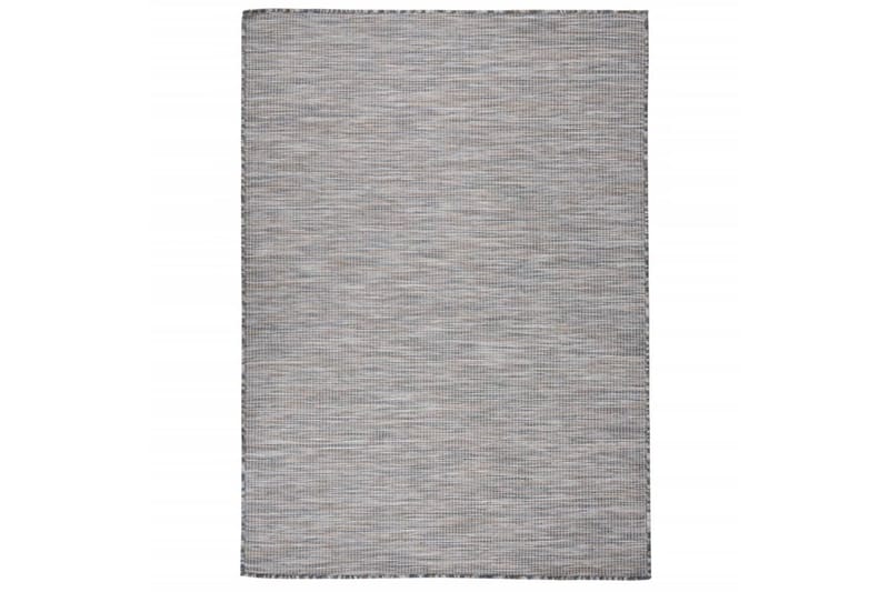 Utendørs flatvevd teppe 200x280 cm brun og svart - Svart - Tekstiler - Tepper & Matter - Utendørstepper