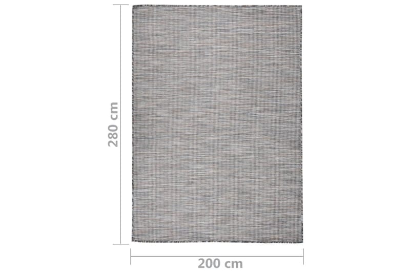 Utendørs flatvevd teppe 200x280 cm brun og svart - Svart - Utendørstepper
