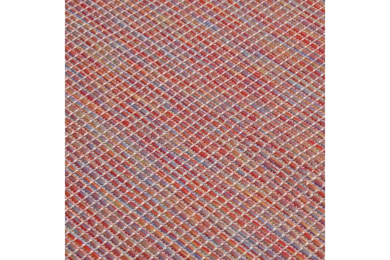 Utendørs flatvevd teppe 200x280 cm rød - Rød - Utendørstepper