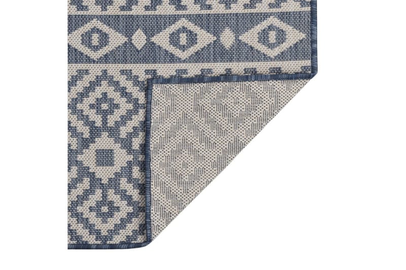 Utendørs flatvevd teppe 80x150 cm blå striper - Blå - Tekstiler - Tepper & Matter - Utendørstepper