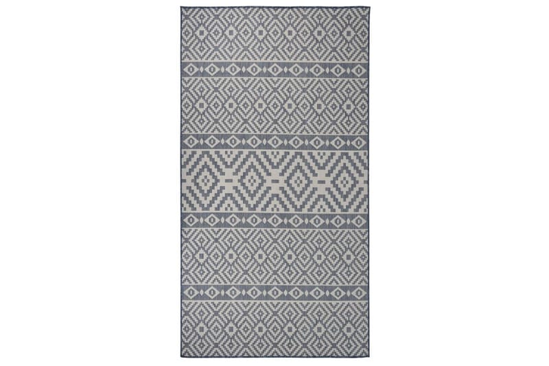 Utendørs flatvevd teppe 80x150 cm blå striper - Blå - Tekstiler - Tepper & Matter - Utendørstepper