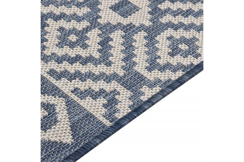 Utendørs flatvevd teppe 80x150 cm blå striper - Blå - Utendørstepper