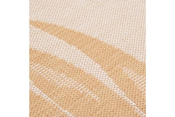 Utendørs flatvevd teppe 80x150 cm bladmønster - Gul - Tekstiler - Tepper & Matter - Utendørstepper