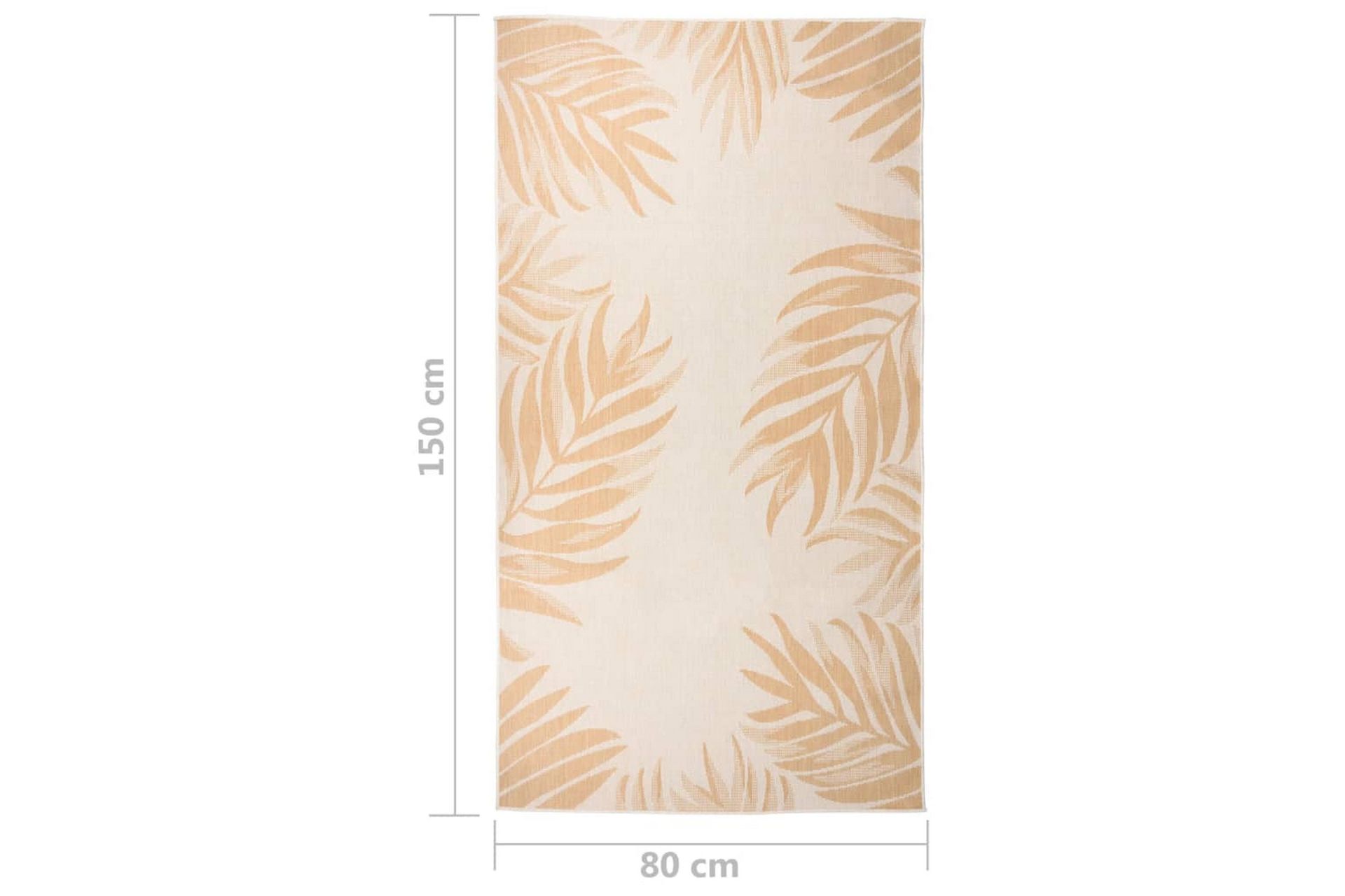 Utendørs flatvevd teppe 80x150 cm bladmønster - Gul - Tekstiler - Tepper & Matter - Utendørstepper
