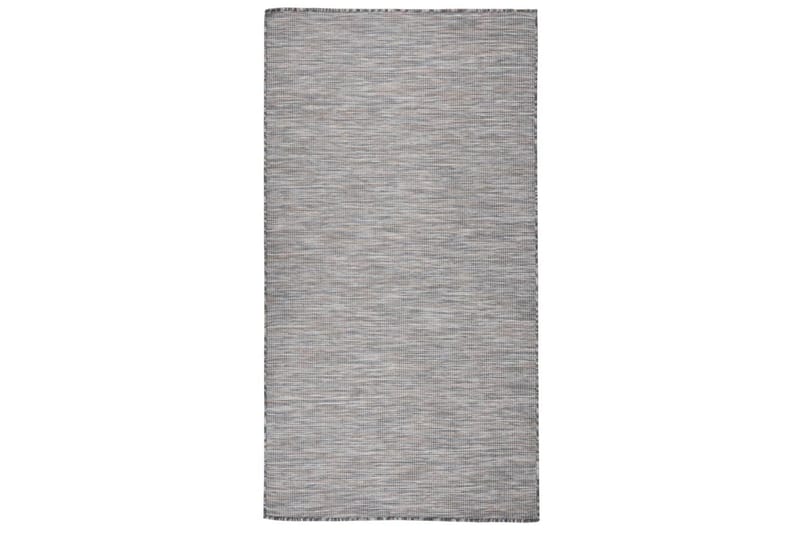Utendørs flatvevd teppe 80x150 cm brun og svart - Svart - Tekstiler - Tepper & Matter - Utendørstepper