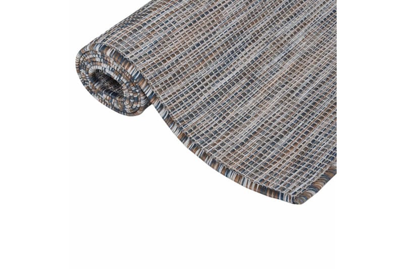 Utendørs flatvevd teppe 80x150 cm brun og svart - Svart - Tekstiler - Tepper & Matter - Utendørstepper