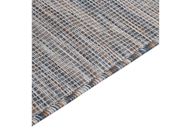 Utendørs flatvevd teppe 80x150 cm brun og svart - Svart - Utendørstepper