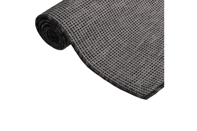 Utendørs flatvevd teppe 80x150 cm grå - Grå - Utendørstepper