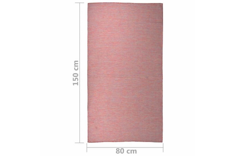 Utendørs flatvevd teppe 80x150 cm rød - Rød - Utendørstepper