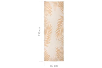 Utendørs flatvevd teppe 80x250 cm bladmønster - Gul - Tekstiler - Tepper & Matter - Utendørstepper