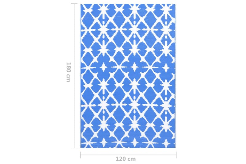 Uteteppe blå og hvit 120x180 cm PP - Tekstiler - Tepper & Matter - Utendørstepper