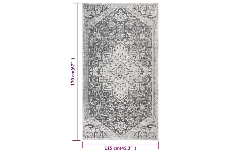 Uteteppe flatvevd 115x170 cm lysegrå - Grå - Tekstiler - Tepper & Matter - Utendørstepper
