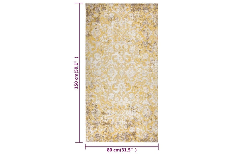 Uteteppe flatvevd 80x150 cm gul - Gul - Tekstiler - Tepper & Matter - Utendørstepper