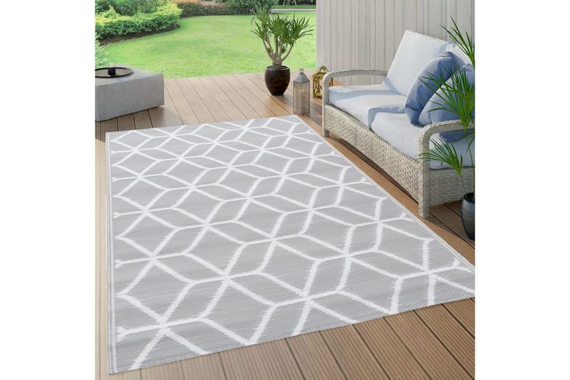 Uteteppe grå 160x230 cm PP - Tekstiler - Tepper & Matter - Utendørstepper