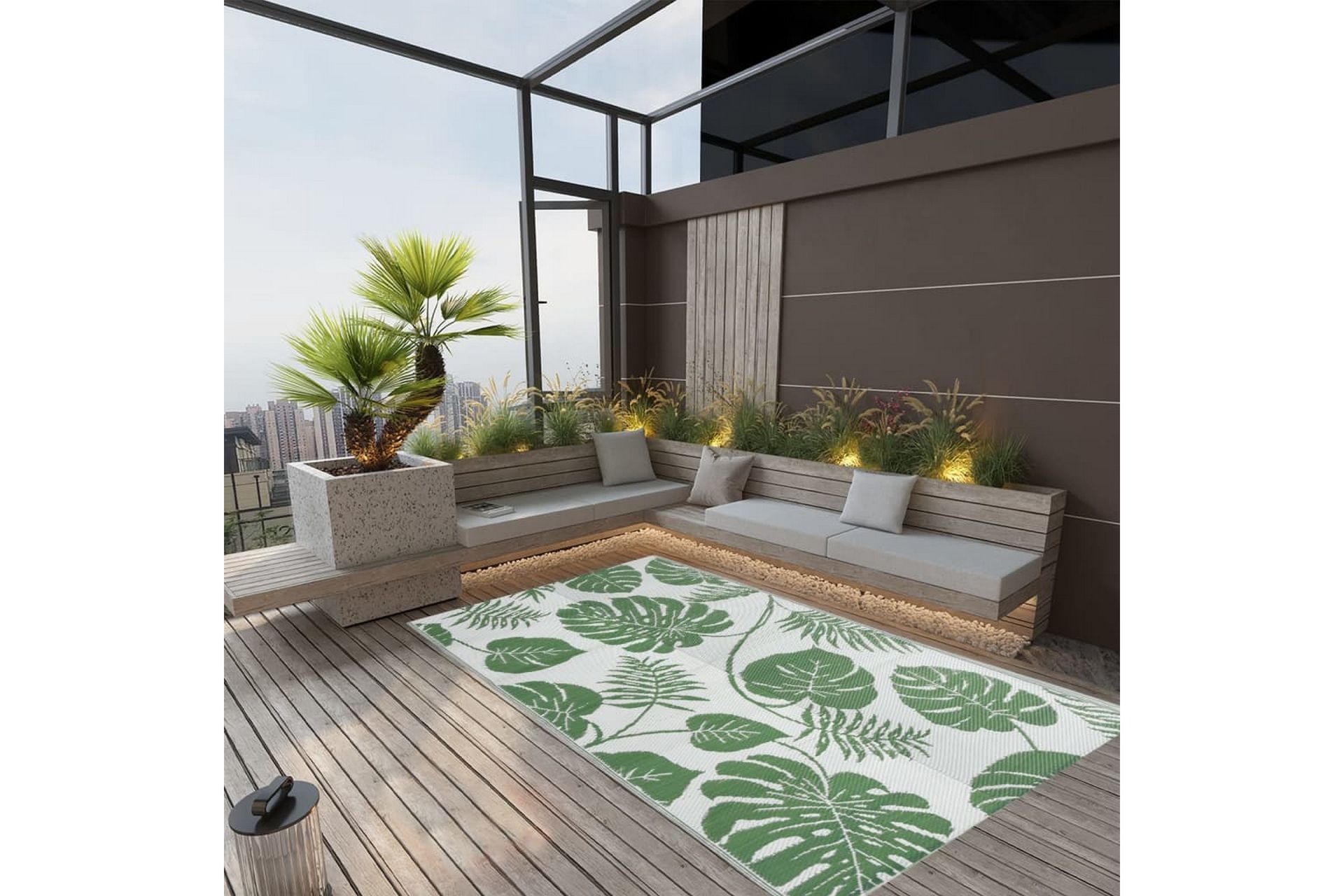 Uteteppe grønn 120x180 cm PP - grønn - Tekstiler - Tepper & Matter - Utendørstepper