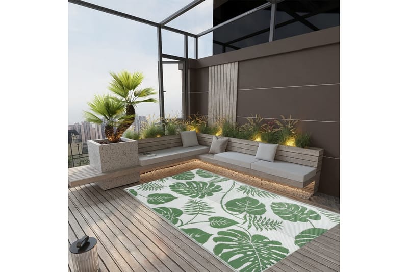 Uteteppe grønn 120x180 cm PP - grønn - Tekstiler - Tepper & Matter - Utendørstepper