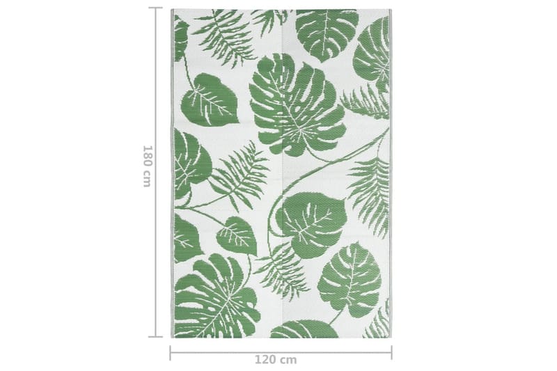 Uteteppe grønn 120x180 cm PP - grønn - Utendørstepper