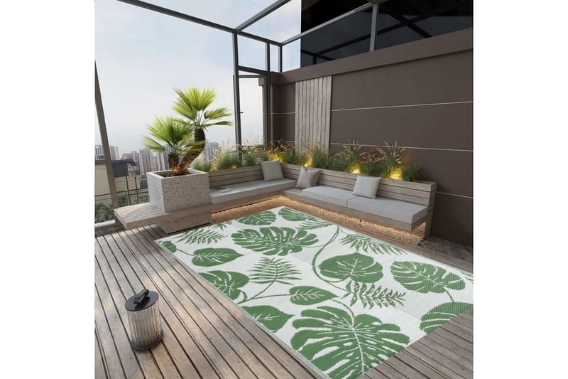 Uteteppe grønn 190x290 cm PP - grønn - Tekstiler - Tepper & Matter - Utendørstepper
