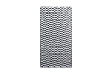 Uteteppe hvit og svart 120x180 cm PP - Tekstiler - Tepper & Matter - Utendørstepper