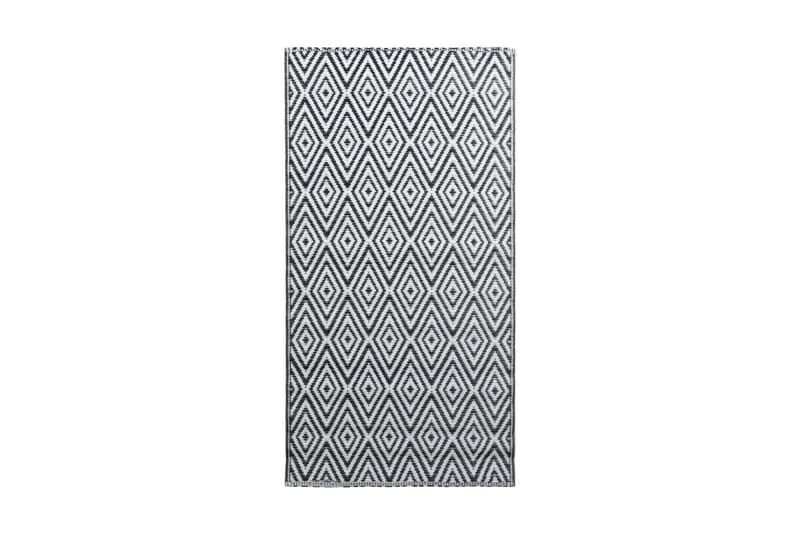 Uteteppe hvit og svart 120x180 cm PP - Tekstiler - Tepper & Matter - Utendørstepper