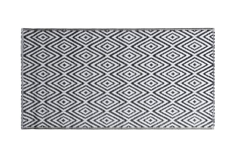 Uteteppe hvit og svart 120x180 cm PP - Utendørstepper