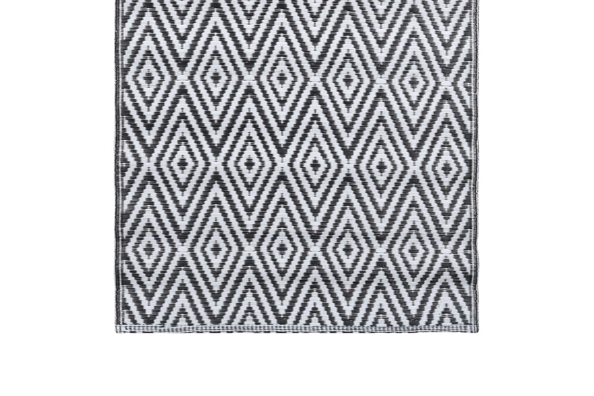 Uteteppe hvit og svart 120x180 cm PP - Tekstiler - Tepper & Matter - Utendørstepper