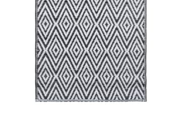 Uteteppe hvit og svart 120x180 cm PP - Tekstiler - Tepper & Matter - Utendørstepper