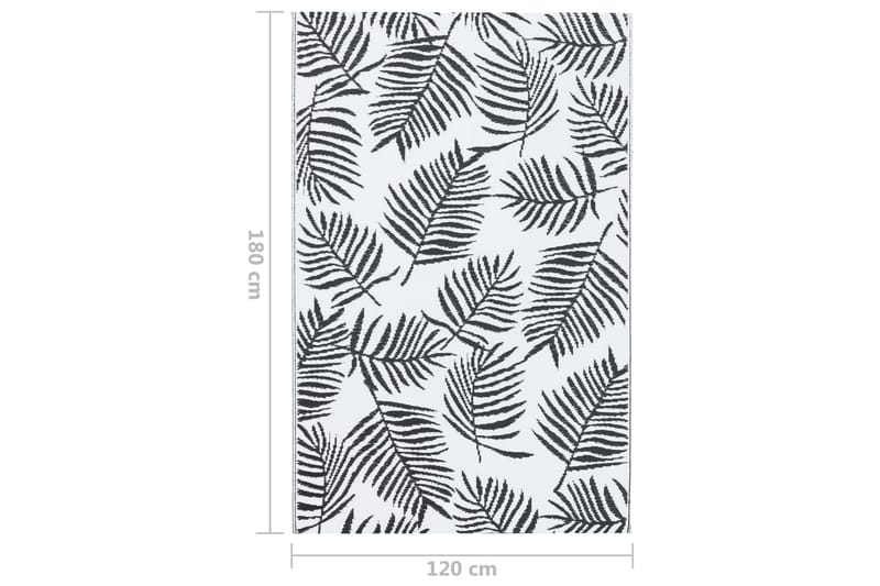 Uteteppe hvit og svart 120x180 cm PP - Utendørstepper