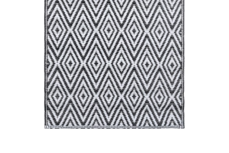 Uteteppe hvit og svart 160x230 cm PP - Utendørstepper
