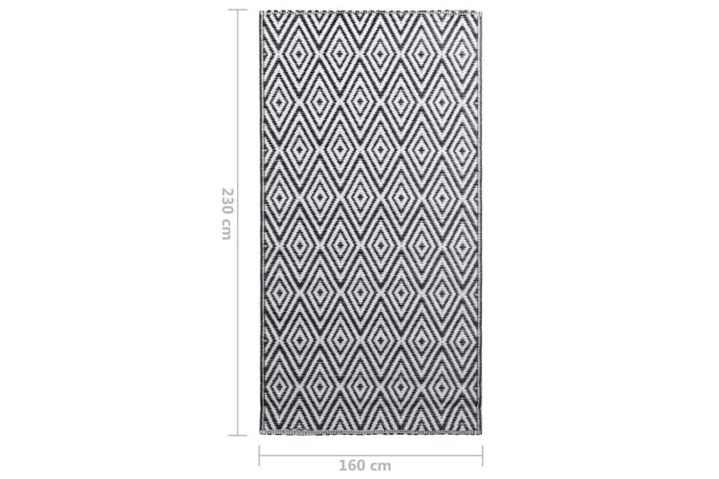 Uteteppe hvit og svart 160x230 cm PP - Tekstiler - Tepper & Matter - Utendørstepper