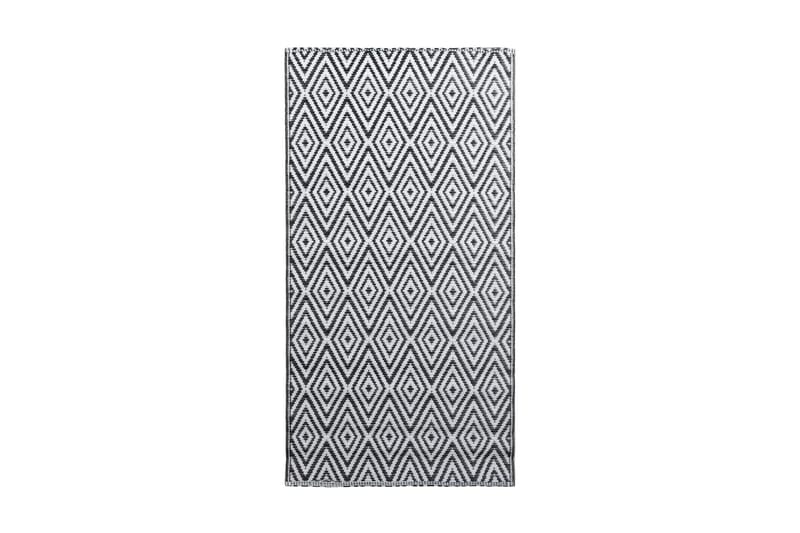 Uteteppe hvit og svart 190x290 cm PP - Tekstiler - Tepper & Matter - Utendørstepper
