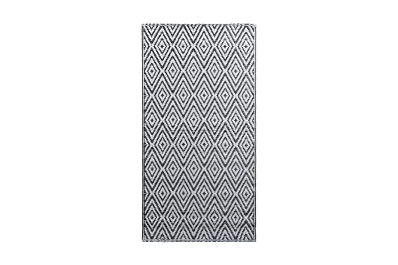 Uteteppe hvit og svart 190x290 cm PP - Utendørstepper