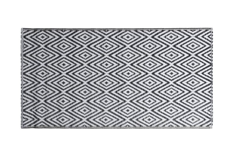 Uteteppe hvit og svart 190x290 cm PP - Tekstiler - Tepper & Matter - Utendørstepper