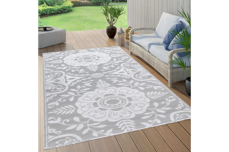 Uteteppe lysegrå 160x230 cm PP - Tekstiler - Tepper & Matter - Utendørstepper