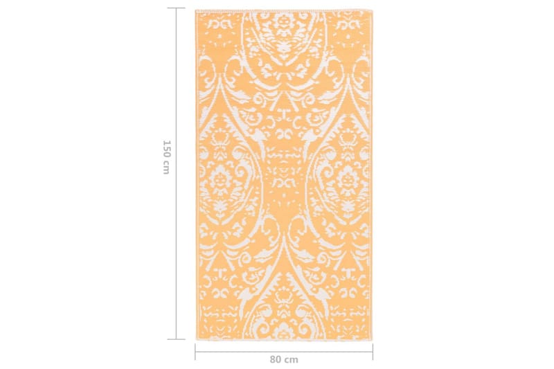 Uteteppe oransje og hvit 80x150 cm PP - Tekstiler - Tepper & Matter - Utendørstepper