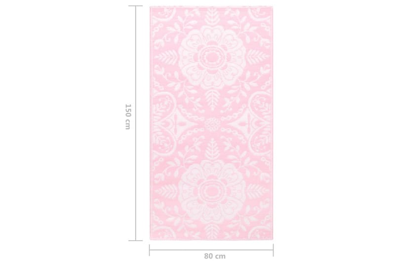 Uteteppe rosa 80x150 cm PP - Utendørstepper