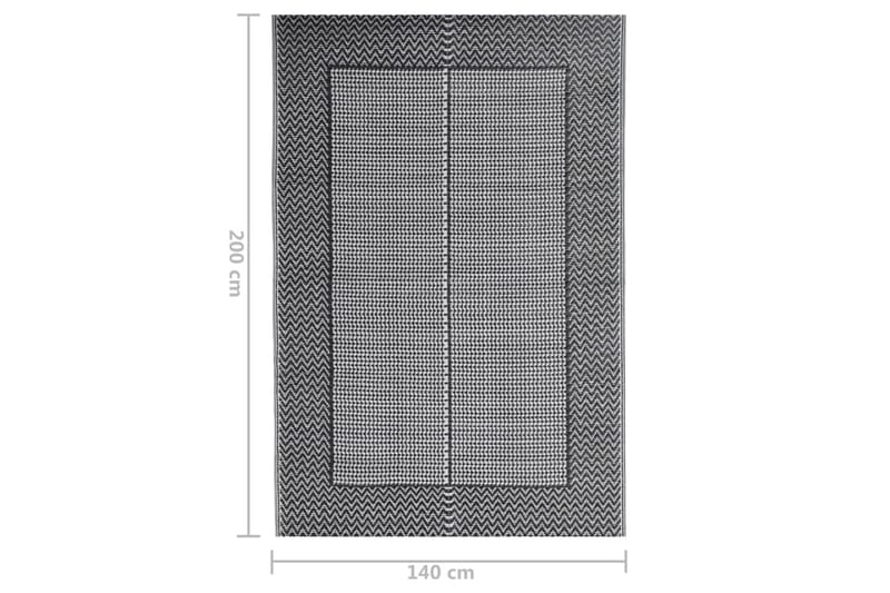 Uteteppe svart 140x200 cm PP - Svart - Tekstiler - Tepper & Matter - Utendørstepper