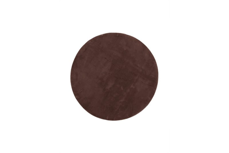 Vaskbart teppe Soft Rund, 200x200 cm, Sjokolade