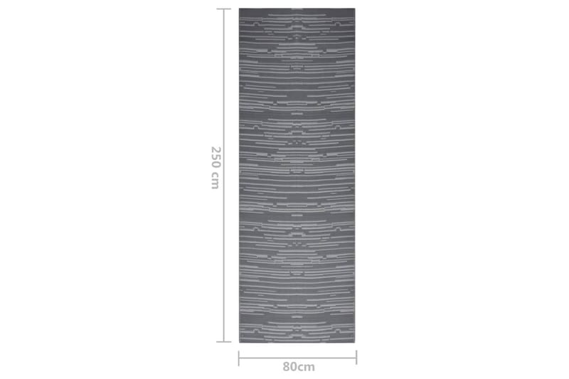Uteteppe antrasitt 80x250 cm PP - Antrasittgrå - Utendørstepper