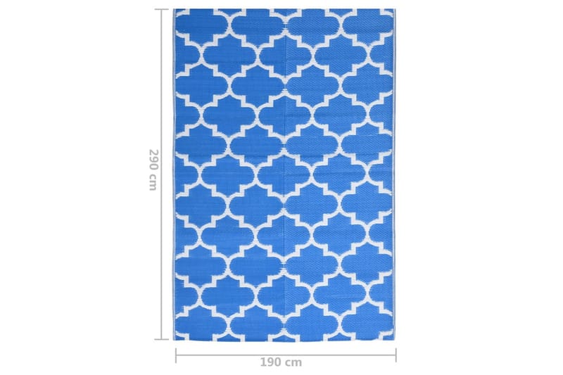 Uteteppe blå 190x290 cm PP - Blå - Tekstiler - Tepper & Matter - Utendørstepper