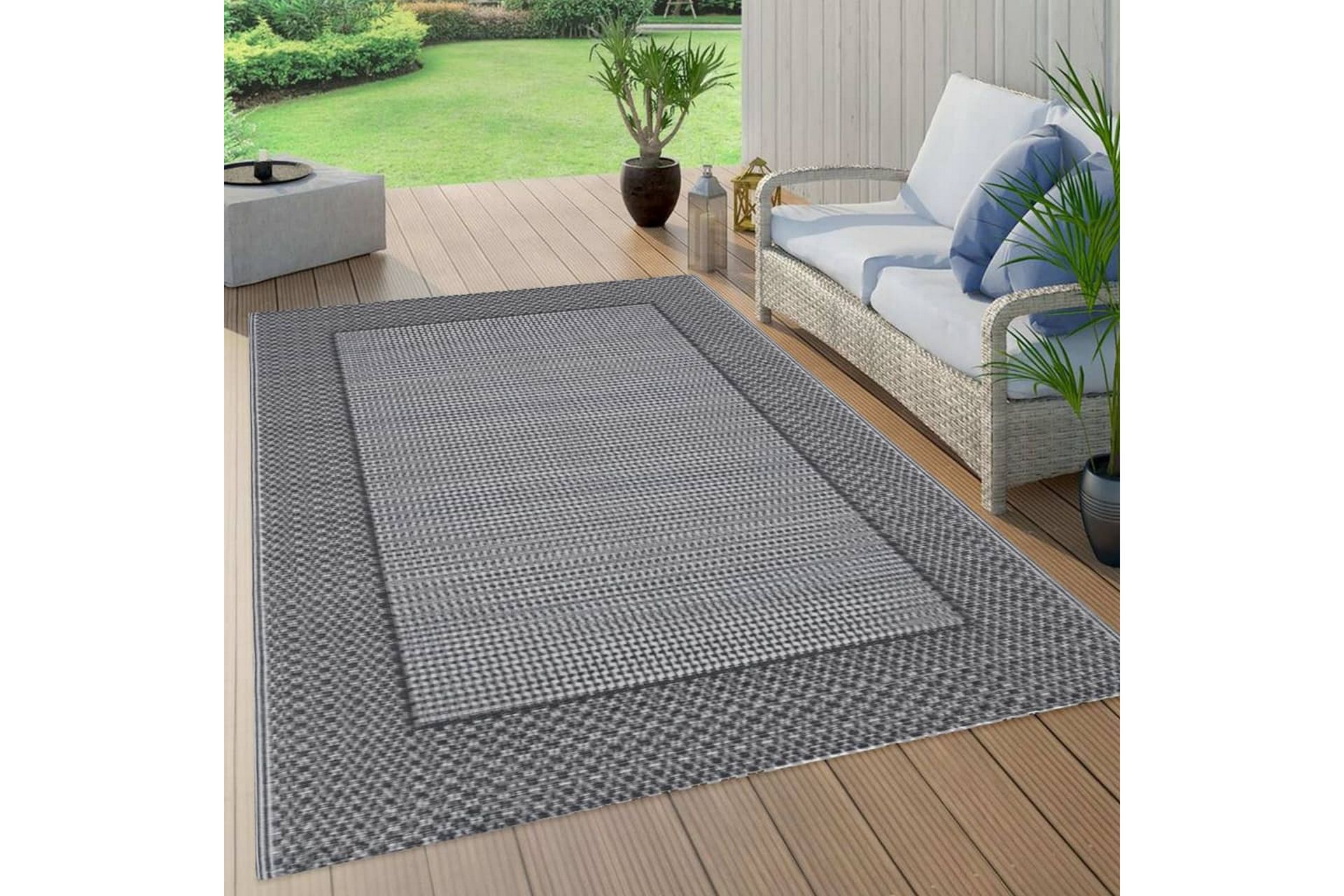 Uteteppe grå 120x180 cm PP - Tekstiler - Tepper & Matter - Utendørstepper