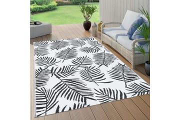 Uteteppe hvit og svart 80x150 cm PP - Tekstiler - Tepper & Matter - Utendørstepper