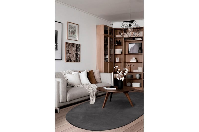 Vaskbart teppe Soft Shape - 160x230 cm, Grafitt - Tekstiler - Tepper & Matter - Flatvevde tepper